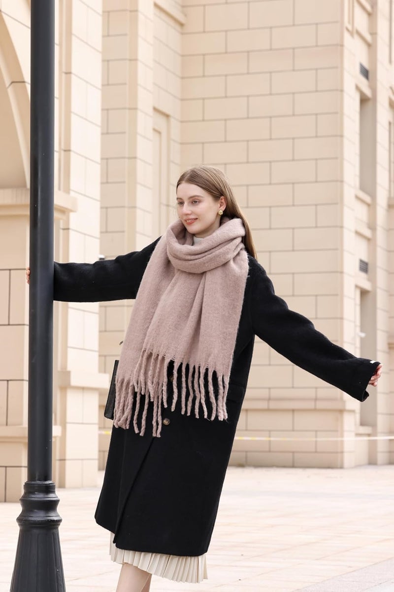 Wander Agio Winter Warm Scarf Long Pashmina Extra Large Shawls and Wraps for Women Large Blanket Scarves Solid - Image 4